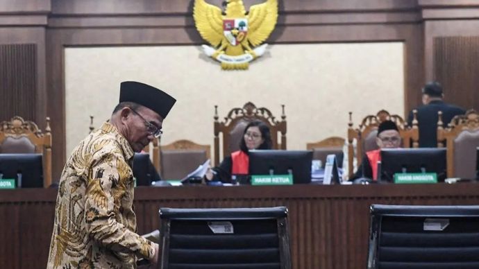 Penasihat Khusus Presiden Bidang Haji Muhadjir Effendy bersiap menjadi saksi dalam kasus dugaan tindak pidana korupsi pada pembagian kuota dan penyelenggaraan haji di Kementerian Agama tahun 2023-2024 di Pengadilan Tipikor, Jakarta, Selasa (1/9/2026). Muhadjir Effendy menjadi saksi kasus tersebut pada saat menjabat sebagai mantan Plt Menteri Agama untuk terdakwa Yaqut Cholil Qoumas, Ishfah Abidal Azis alias Gus Alex, Ismail Adham dan Asrul Azis Taba