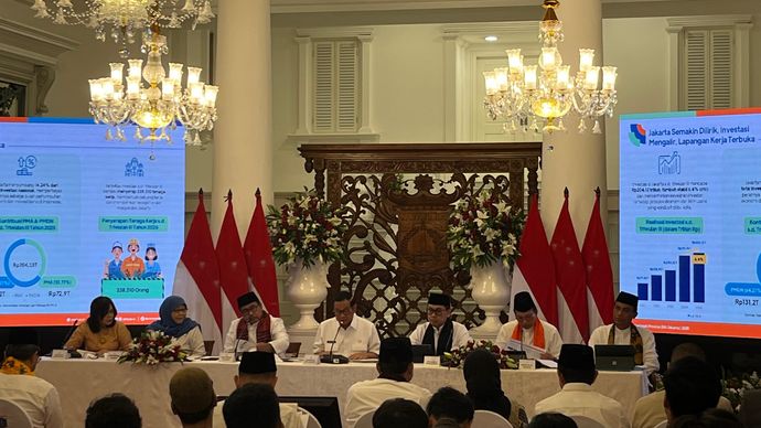 Pramono Anung di konferensi pers APBD DKI Jakarta