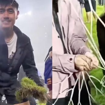 VIDEO: Bobotoh Preteli Rumput dan Jaring Gawang Stadion Gelora Bandung Lautan Api