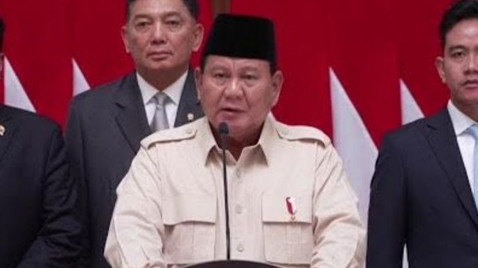 Presiden Prabowo Subianto sebelum meninggalkan Tanah Air untuk berkunjung ke Mesir. (YouTube) 