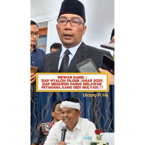 Unggahan yang Ridwan Kamil nyatakan siap maju Pilgub Jabar 2029 lawan Dedi Mulyadi. Faktanya, pernyataan tersebut tidak berdasar. (Facebook) <b>(Antara)</b>