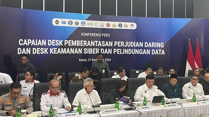 Menko Polkam Budi Gunawan melaporkan perputaran uang judi online di Indonesia mencapai Rp900 triliun selama tahun 2024 (Ntvnews.id-Muslimin Trisyuliono).