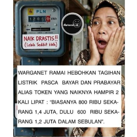Unggahan yang menarasikan tarif listrik naik tanpa pemberitahuan pada awal Mei. Faktanya, PLN menjelaskan bahwa tarif listrik tidak mengalami kenaikan. Pemerintah menetapkan bahwa tarif listrik untuk periode April&ndash;Juni 2026 tetap sama seperti periode sebelumnya. (Instagram) <b>(Antara)</b>