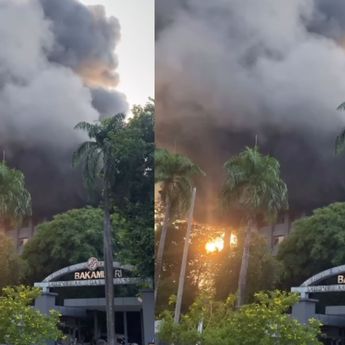 Gedung Bakamla Kebakaran, Kepulan Asap Pekat Terlihat dari Kejauhan