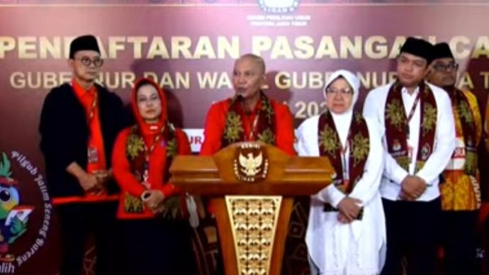 Ketua DPD PDIP Jatim Said Abdullah saat konferensi pers. (YouTube) 