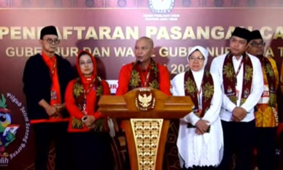 Ketua DPD PDIP Jatim Said Abdullah saat konferensi pers. (YouTube) 