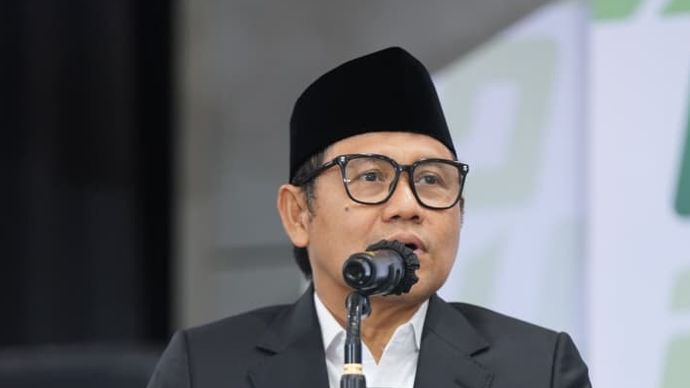 Menko PM A. Muhaimin Iskandar saat menyampaikan sambutan pada Rakornas BAZNAS 2025 di Jakarta.