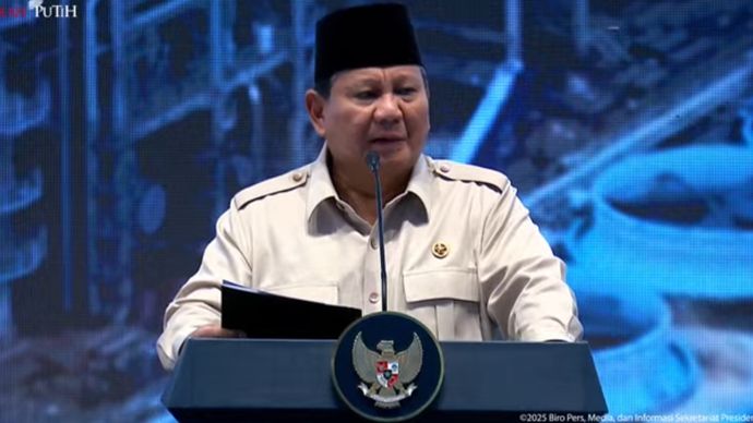 Prabowo Subianto dalam Acara Peresmian Pabrik Lotte Chemical Indonesia Cilegon