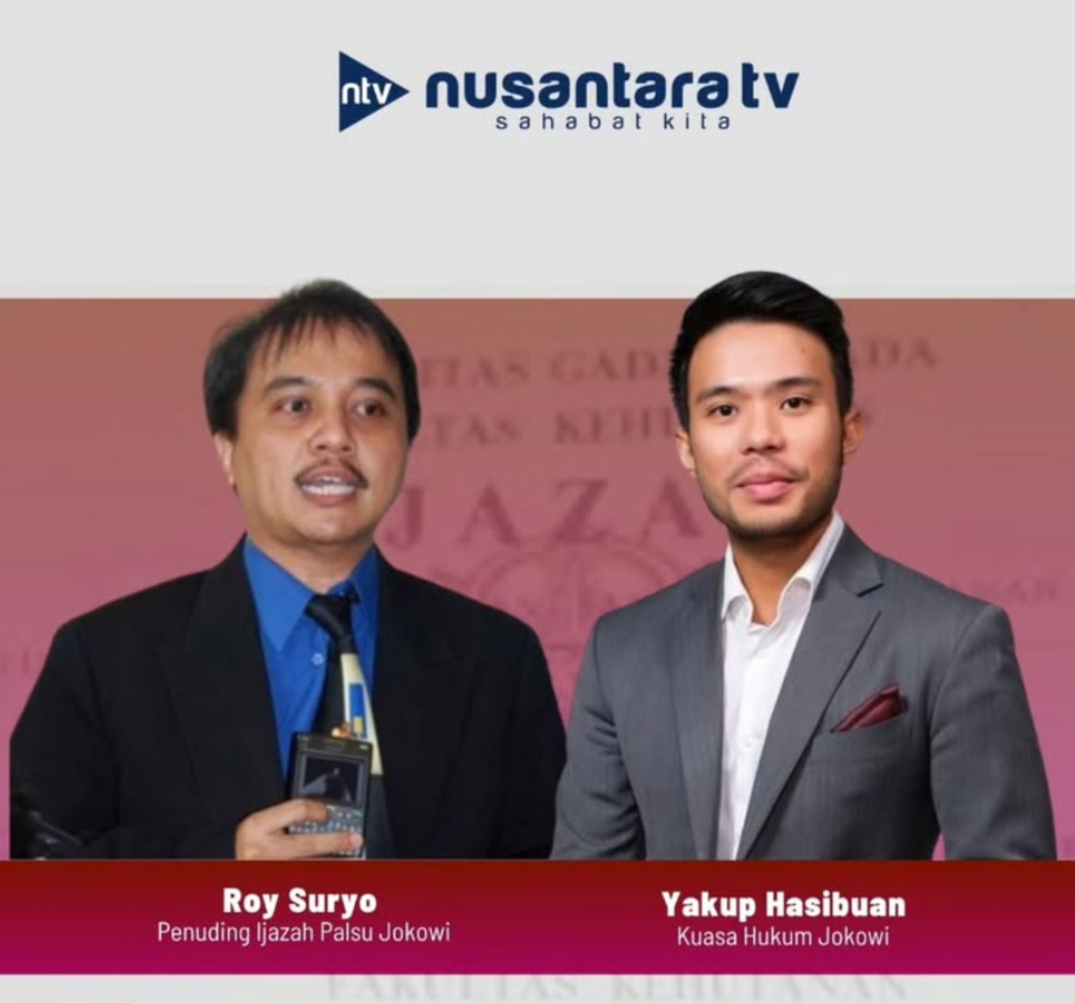 Roy Suryo dan Yakup Hasibuan di Program Merah Putih <b>(Dokumentasi Nusantara TV)</b>