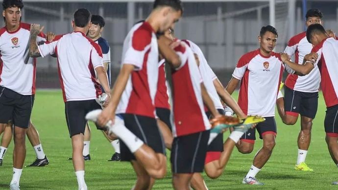 Latihan terakhir Timnas Indonesia sebelum tampil melawan Australia di putaran ketiga babak kualifikasi Piala Dunia 2026