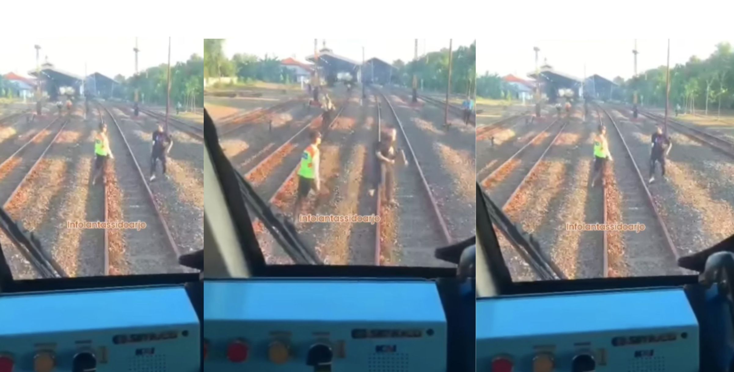 Petugas Stasiun di Sidoarjo Terekam Gagalkan Percobaan Bunuh Diri <b>(Tanggakapn Layar)</b>