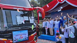 Kemnaker Berangkatkan 38 Bus Mudik Gratis, Libatkan Lebih dari 1.000 Peserta