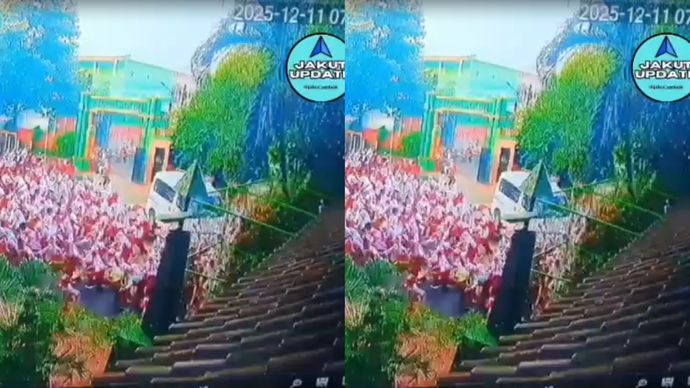 Rekaman Detik-detik Mobil Tabrak Siswa dan Guru di SDN Kalibaru 01 Cilincing