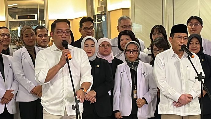 Bakal calon gubernur Jakarta Ridwan Kamil-Suswono jalani tes kesehatan di RSUD Tarakan.