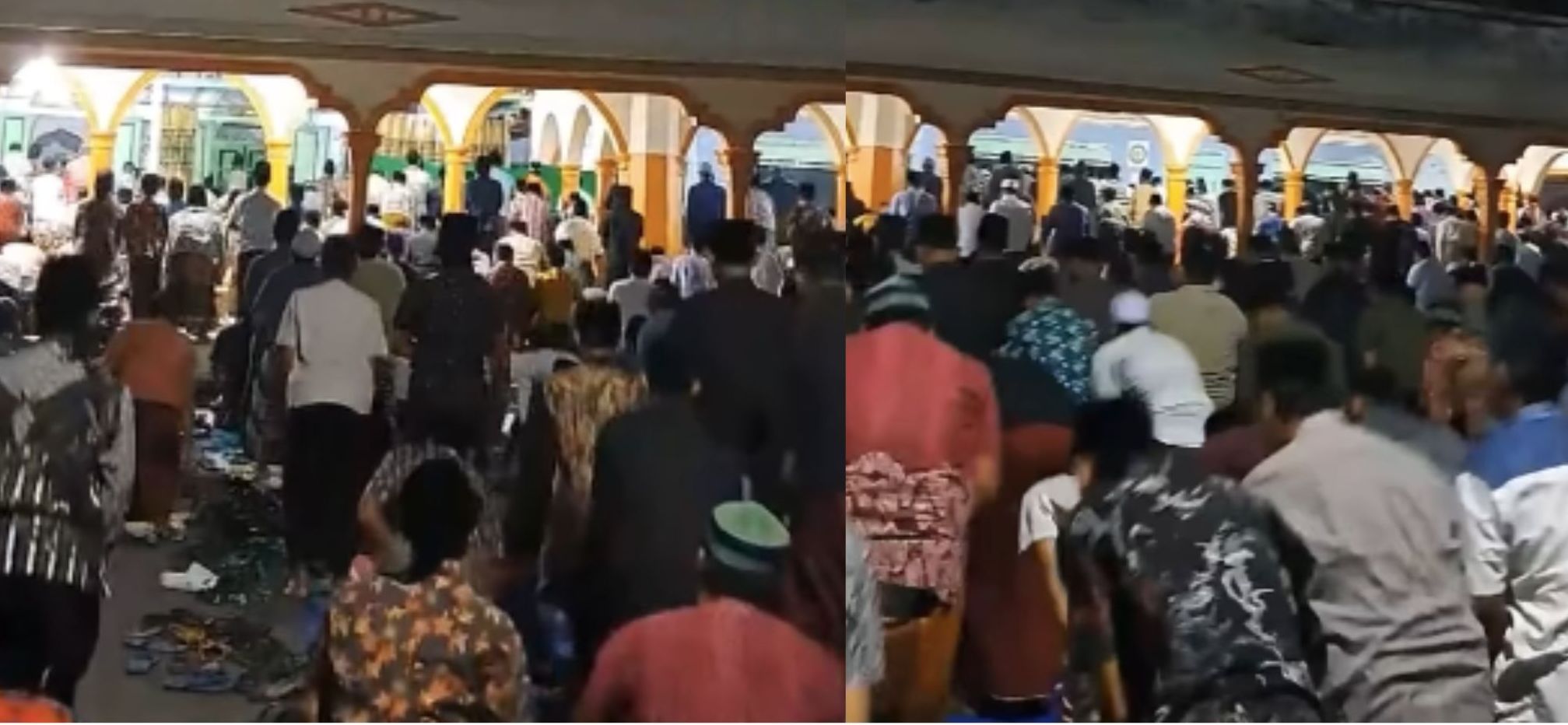 Jemaah Abadikan Salat Tarawih Kilat di Blitar <b>(Tangkapan Layar)</b>