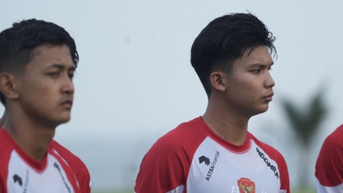 Kadek Arel mengikuti latihan perdana timnas Indonesia untuk Piala AFF 2024.