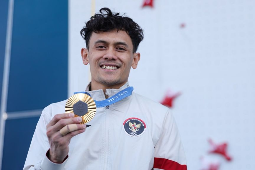 Veddriq Leonardo raih emas di Olimpiade Paris 2024 <b>(NOC Indonesia)</b>