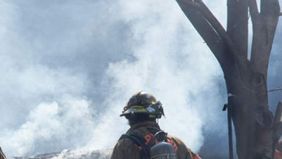 Gudang penyimpanan kardus yang berlokasi di Jalan H. Marjuki RT 05/RW 01, Kelurahan Ciracas, Kecamatan Ciracas, Jakarta Timur, dilalap api pada Minggu, 23 November 2025.