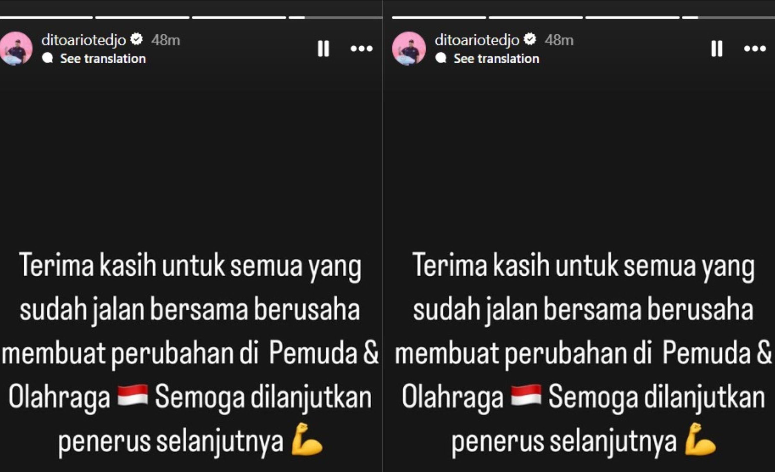 Pesan Dito Ariotedjo Usai direshuffle <b>(Dito)</b>