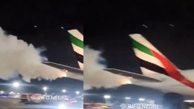 Penerbangan Emirates EK547 dari Chennai (India) menuju Dubai mengalami penundaan yang tidak terduga setelah awak pesawat melihat adanya asap yang keluar dari buntut pesawat a