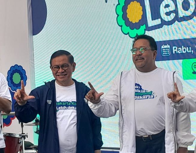Pramono Anung dan Rano Karno <b>(Ntvnews.id/ Adiansyah)</b>