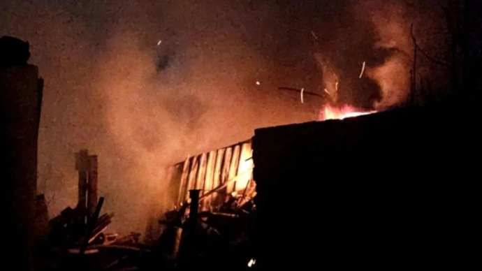 Ilustrasi - Serangan drone terhadap stasiun transmisi gas di kota Sudzha, wilayah Kursk. (ANTARA/Anadolu/py/aa.)