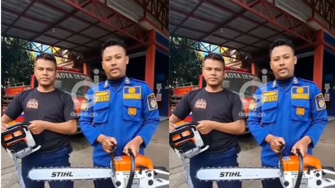 Broron Sumbang 2 Gergaji Mesin ke Damkar Kota Depok