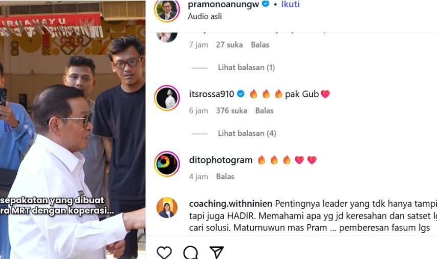Komentar Rossa <b>(tangkapan layar)</b>