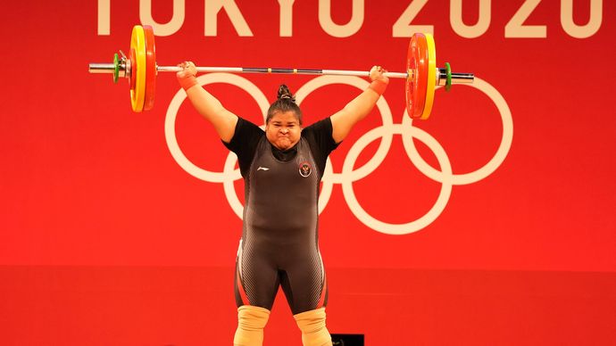 Nurul Akmal saat tampil di Olimpiade Tokyo 2020 <b>(NOC)</b>