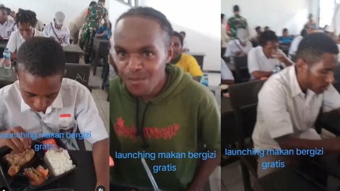 Viral Video Makan Bergizi Gratis di Papua Pegunungan