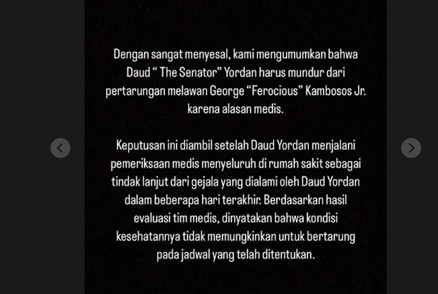 Daud Yordan batal bertarung melawan George Kambosos Jr <b>(Instagram MPro International)</b>