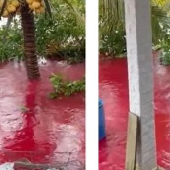 Heboh Banjir Berubah Warna Jadi Merah Buat Geger Warga