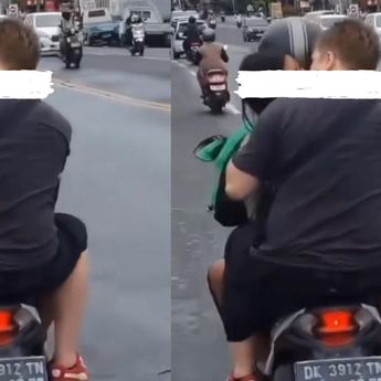 Viral Bule Bonceng Tiga Sambil Ciuman di Jalanan Bali