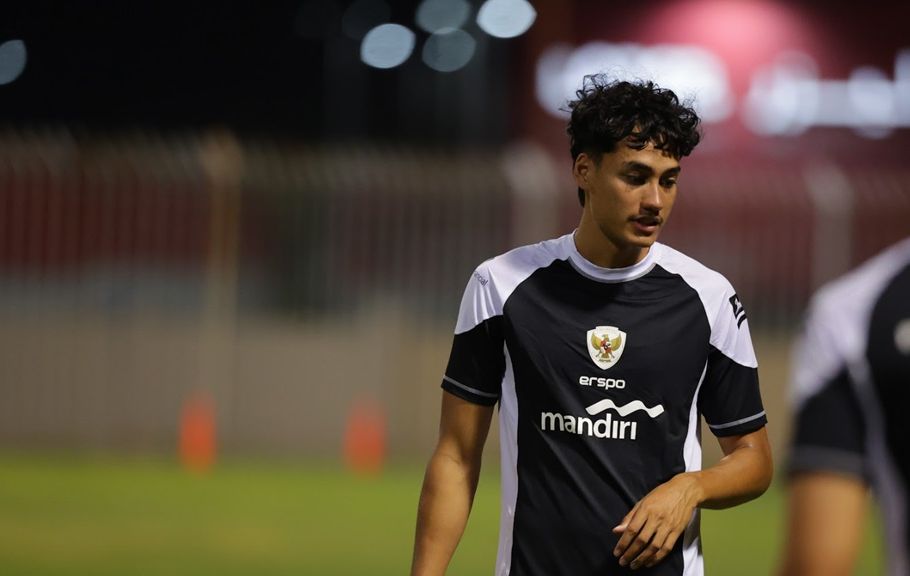 Striker timnas Indonesia, Rafael Struick saat berlatih bersama timnas Indonesia di Bahrain. <b>(dok PSSI)</b>