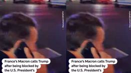 Momen Macron Tertahan Iring-irinan Trump di New York