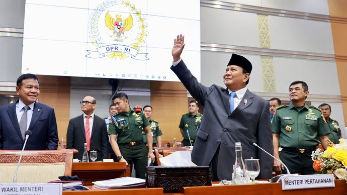 Menhan Prabowo Pamit ke Komisi I DPR RI <b>(Istimewa)</b>