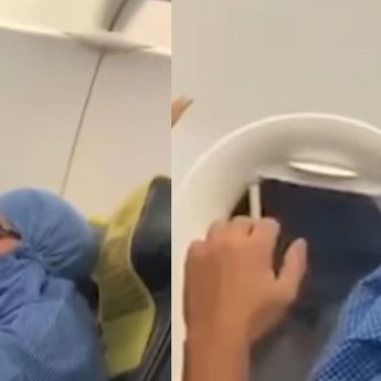 Viral Video Wanita Merokok di Dalam Pesawat, Pas Ditegur Malah Mau Bakar Benda-benda di Sekitarnya