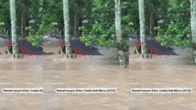 Beredar video detik-detik sebuah rumah hanyut dibawa oleh arus banjir di Kecamatan Maba, Maros, Sulawesi Selatan. Video detik-detik itu diunggah oleh akun Instagram @makasar_iinfo.