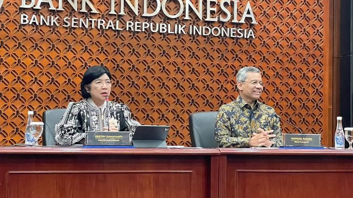 Menteri Keuangan (Menkeu) Suahasil Nazara menyambangi kantor Gubernur Bank Indonesia (BI) Destry Damayanti guna memperkuat koordinasi dan sinergi kebijakan fiskal dan moneter, Kamis 24 September 2026. 