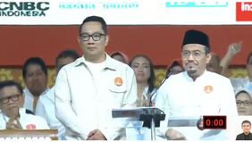 Pasangan Calon Gubernur dan Wakil Gubernur nomor urut 1 Ridwan Kamil-Suswono menyampaikan Visi-Misinya di bidang Ekonomi Kesejahteraan.