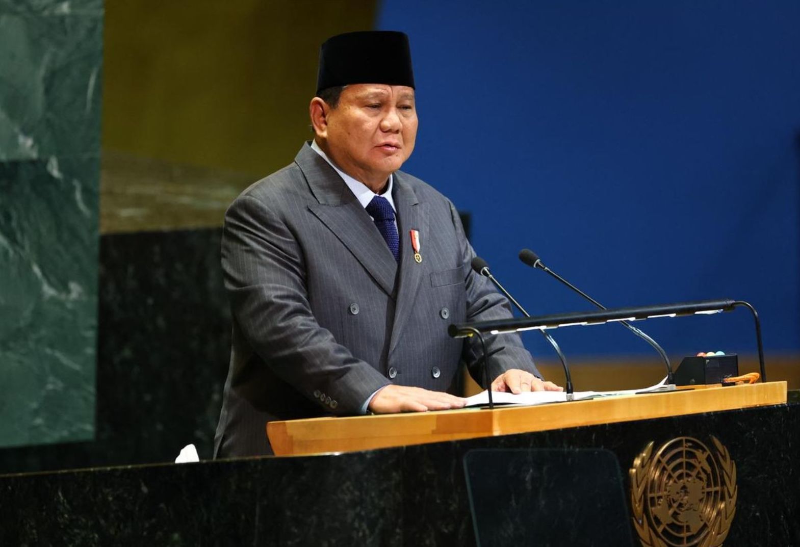 Presiden Prabowo Subianto dalam Sidang Tingkat Tinggi PBB <b>(AFP)</b>