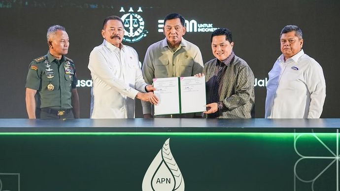 Kejaksaan Agung (Kejagung) resmi menitipkan 221.868,421 hektare lahan perkebunan kelapa sawit yang disita dari kasus korupsi dan tindak pidana pencucian uang di PT Duta Palma Group kepada Kementerian Badan Usaha Milik Negara (BUMN)./Ist