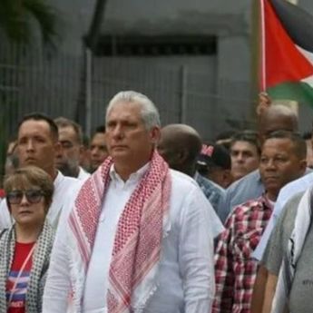 Presiden Kuba Langsung Pimpin Demo Dukung Palestina