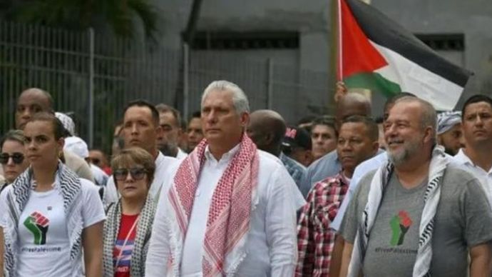 Presiden Kuba Langsung Pimpin Demo Dukung Palestina