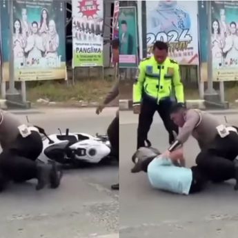 Viral Polantas Piting Pengendara CBR Putih Gegara Nekat Terobos Lampu Merah saat Razia