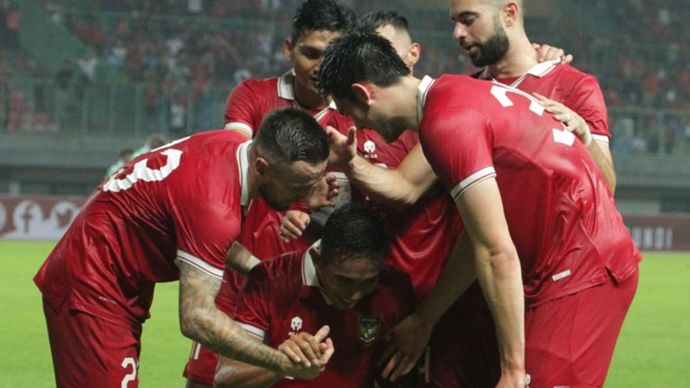 Timnas Indonesia merayakan gol di sebuah pertandingan <b>(Dok PSSI)</b>