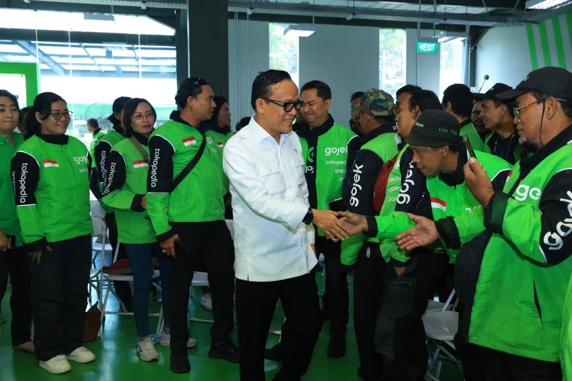 Wamenaker Immanuel Ebenezer Gerungan atau Noel hadiri acara Kopdar bersama perwakilan driver Gojek Indonesia/Ist