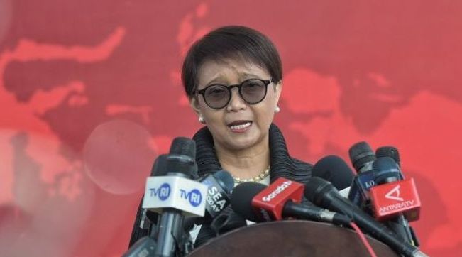 Menteri Luar Negeri Retno Marsudi memberikan keterangan kepada wartawan di Istana Kepresidenan, Jakarta, Senin (19/8/2024). <b>(Dok.Antara)</b>