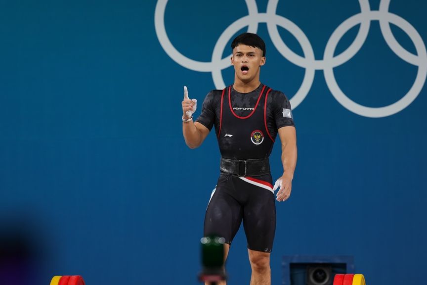 Rizki Juniansyah merebut emas pada Olimpiade Paris 2024 <b>(NOC Indonesia)</b>