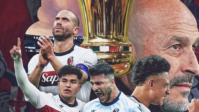 Bologna FC juara Copa Italia 2024/2025 usai mengalahkan AC Milan di Stadio Olimpico, Roma, Kamis (15 Mei 2025).